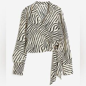 H&M Cropped Wrap Blouse
